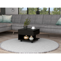 Lift Top Coffee Table, Casters, One Shelf, Black Black Particle Board Particle Board