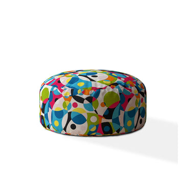 Indoor Mod Mod Round Zipper Pouf Stuffed Extra Beads Included 24In Dia X 20In Tall Multicolor Cotton