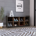 Entryway Stackable Storage Unit, Eight Cubbies For Shoes, Eight Shoes Capacity, Carbon Espresso Mahogany Multicolor Particle Board Particle Board