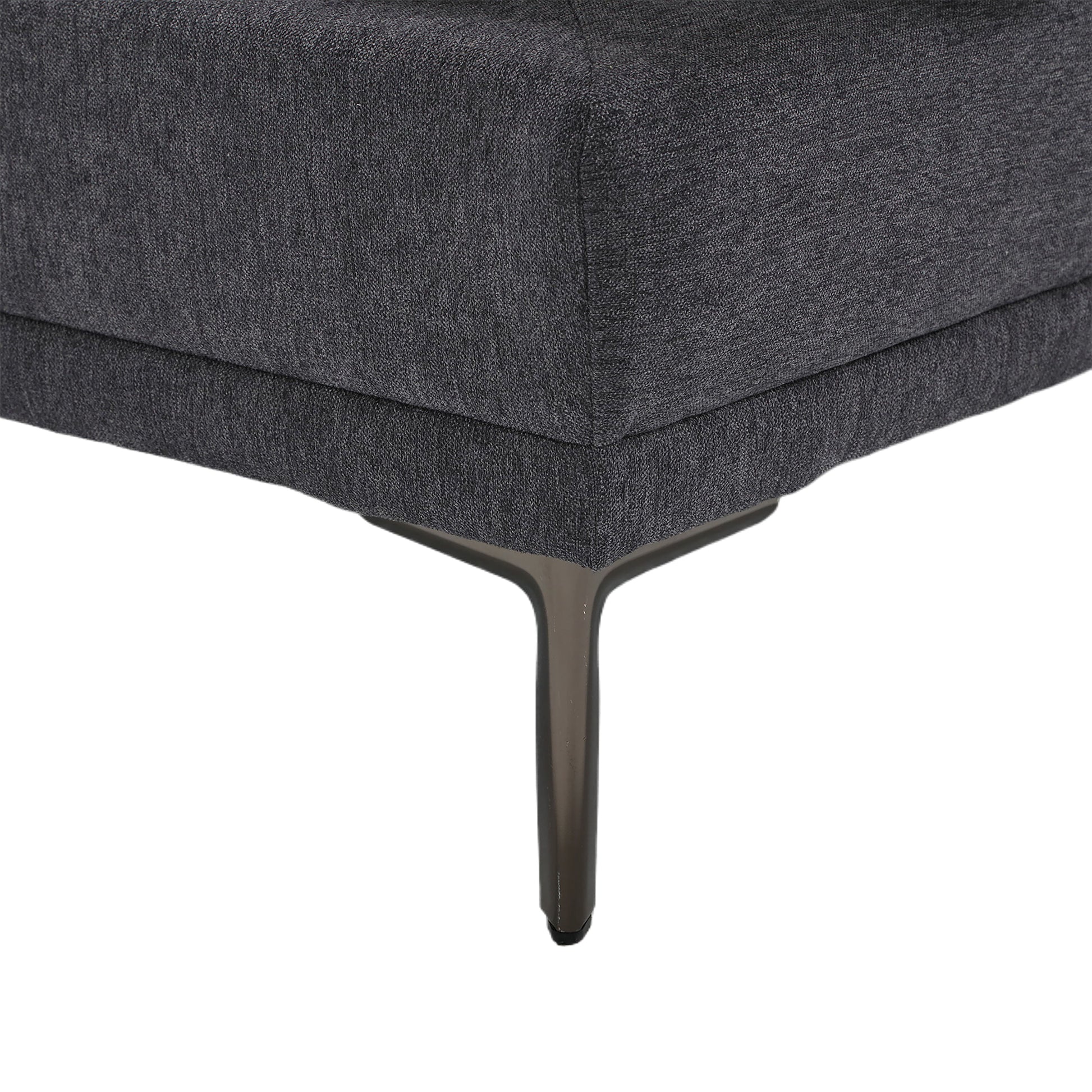 United Linen Sofaaccent Sofa Seat Sofa With Metal Feet Dark Gray Linen 3 Seat