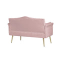 Pink 2 Seater Sofa Pink Wood Tufted Back Velvet 2 Seat