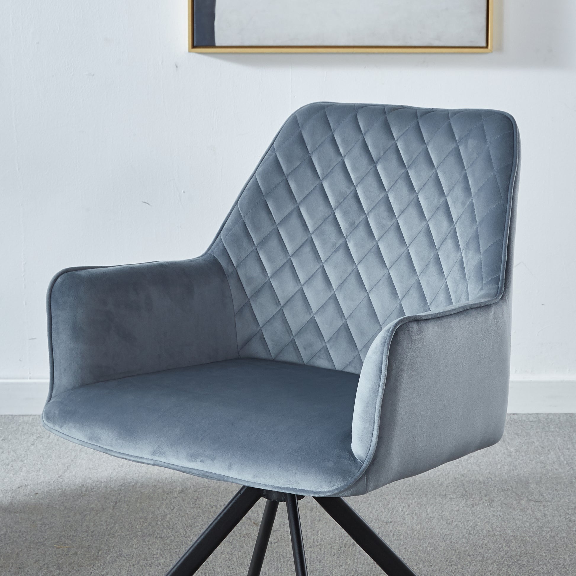 Accent Chair, Dining Chair Upholstered Backrest Seat Chairs For Home Kitchen Living Rooms Velvet Upholstered Contemporary Vanity Chair Blue Velvet