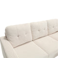 Velvet Sectional Couch Withl Shaped Sofa With Ottoman For Small Apartment Beige Velvet 3 Seat