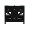 36'' Bathroom Vanity With Resin Sink Combo, Solid Wood Frame Bathroom Storage Cabinet, Freestanding Vanity Set With 5 Drawers& Soft Closing Doors Same As N710S136001B Black Bathroom Solid Wood Mdf Resin