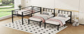 Twin Over Twin & Twin Bunk Beds For 3, Twin Xl Over Twin & Twin Bunk Bed Metal Triple Bunk Bed, Black Twin Xl Black Metal