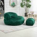 Coolmore Bean Bag Chair, Floor Sofa With Handle,Accent Sofa Chair With Ottoman For Gaming Reading Relaxing Emerald Emerald Foam Plush