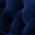 La Rosa Victorian Tufted Upholstered Accent Chair, Navy Blue Velvet Navy Blue Foam Velvet
