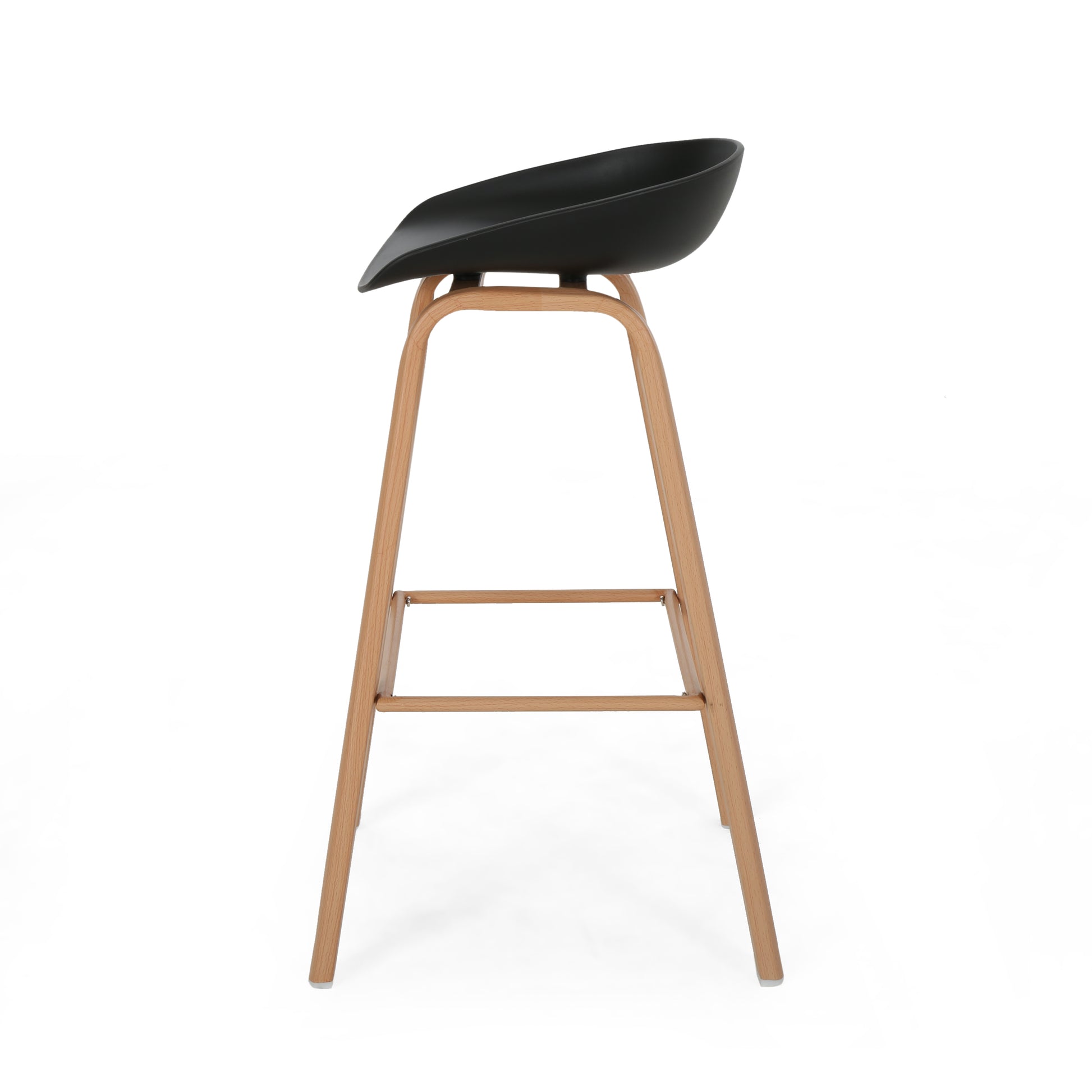 Barstool Set Of 2 Black Polypropylene