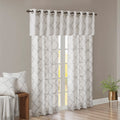 Fretwork Print Grommet Top Window Valance Ivory Grey 50X18