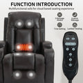 Infinite Position Up To 350 Lbs Power Lift Recliner Chair For Elderly, Heavy Duty Motion Mechanism With 8 Point Vibration Massage And Lumbar Heating, Usb Charging Port, Cup Holders, Brown White Metal Primary Living Space Heavy Duty Pine Brown Faux