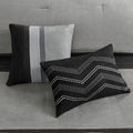 7 Piece Faux Suede Comforter Set Black King King Black Polyester