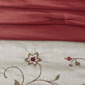 Embroidered 7 Piece Comforter Set Red King King Red Polyester