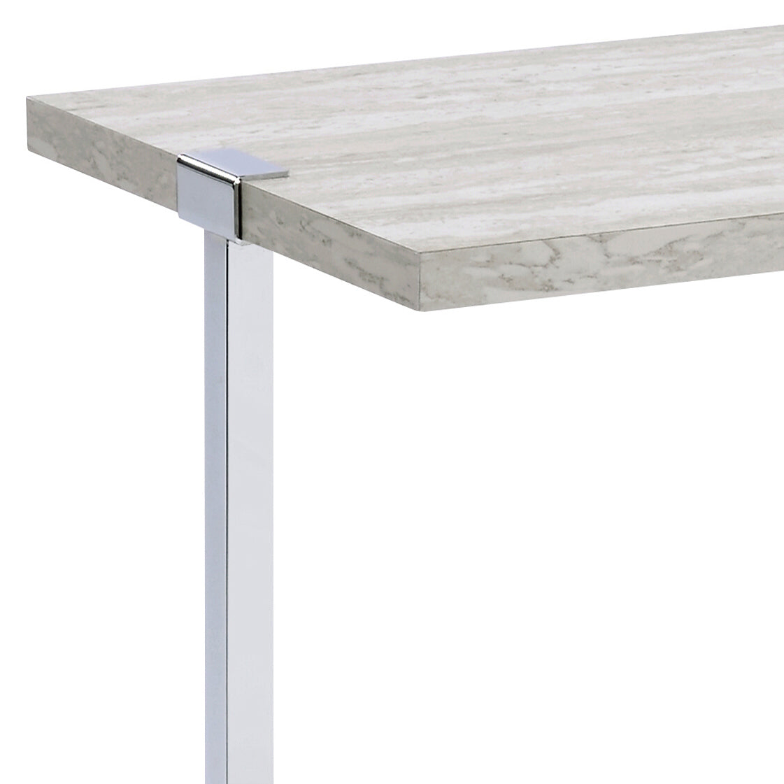 White Oak And Chrome Sofa Table With 1 Shelf Oak Modern Shelves Rectangular Wood Metal