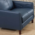 Yorkdale Leather Chair Navy Down Filling Genuine Leather