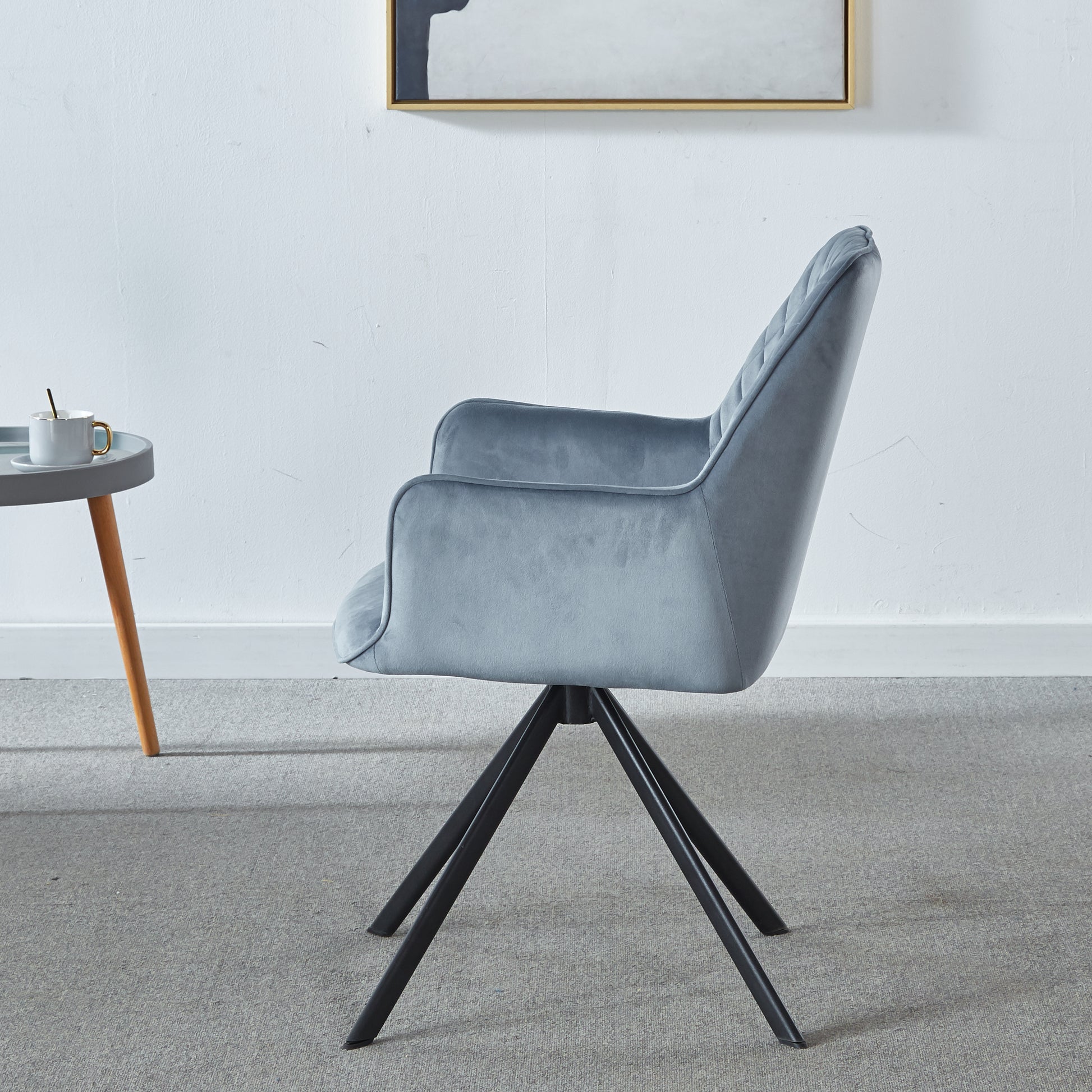 Accent Chair, Dining Chair Upholstered Backrest Seat Chairs For Home Kitchen Living Rooms Velvet Upholstered Contemporary Vanity Chair Blue Velvet