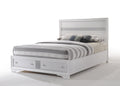 Naima White Finish Queen Bed W Storage White Synthetic Wood