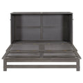 Queen Size Murphy Bed With Built In Charging Station, Antique Grey Box Spring Not Required Queen Antique Gray Wood Pine Wood