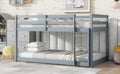 Solid Woodensolid Rubber Wooden Twin Over Twin Loft Bed With Ladder ,Upper And Bottom Bed Platforms Crafted With Strengthened Slats ,Grey Twin Grey Rubber Wood