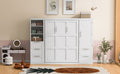 Queen Size Murphy Bed Wall Bed With Closet ,Drawers And Shelves,White Queen White Mdf Lvl