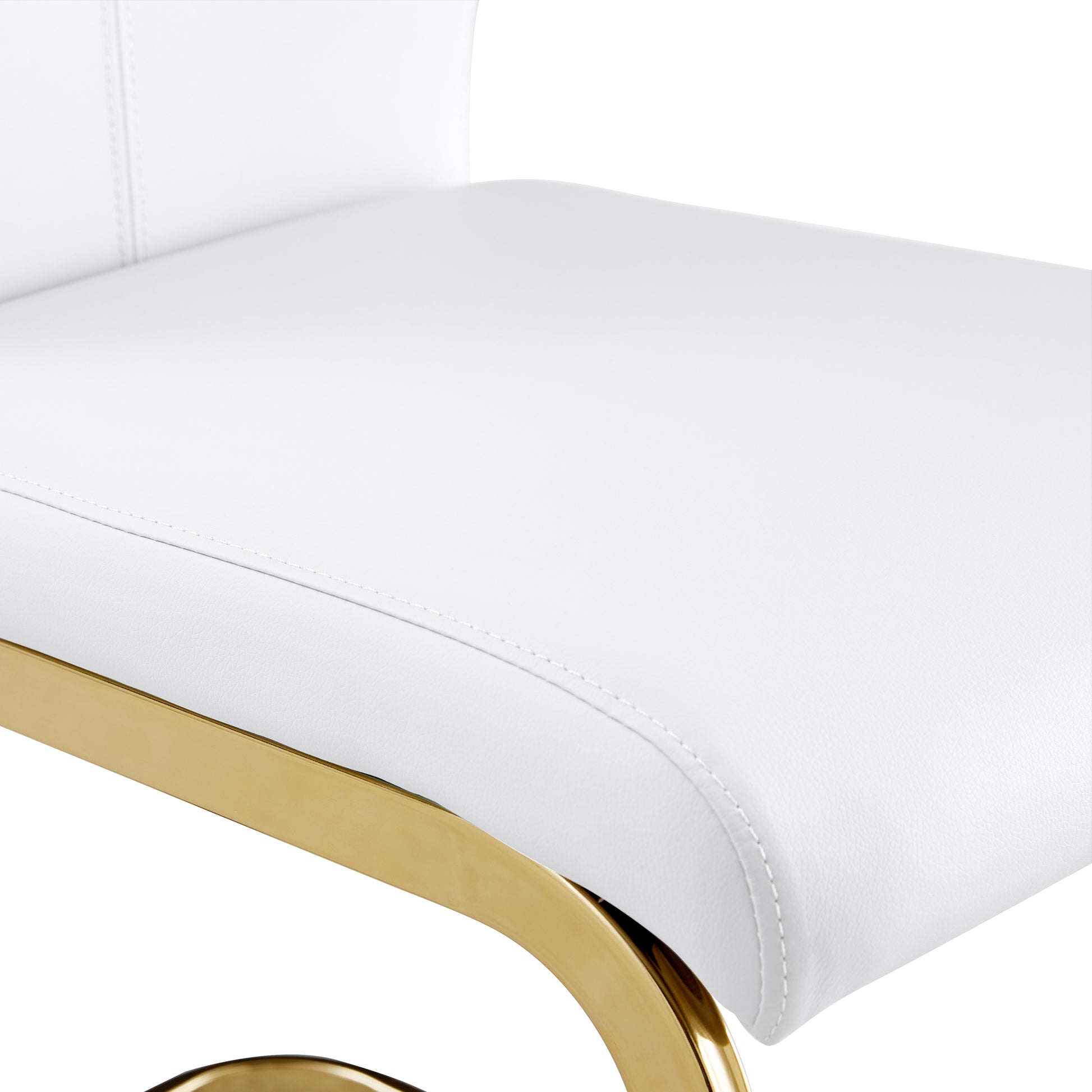 Table And Chair Set, White Imitation Marble Texture Glass Tabletop, Black Mdf Table Legs, Stable And Beautiful. Modern Simple Dining Table, Comfortable Seating. White Black Seats 6 Mdf Glass