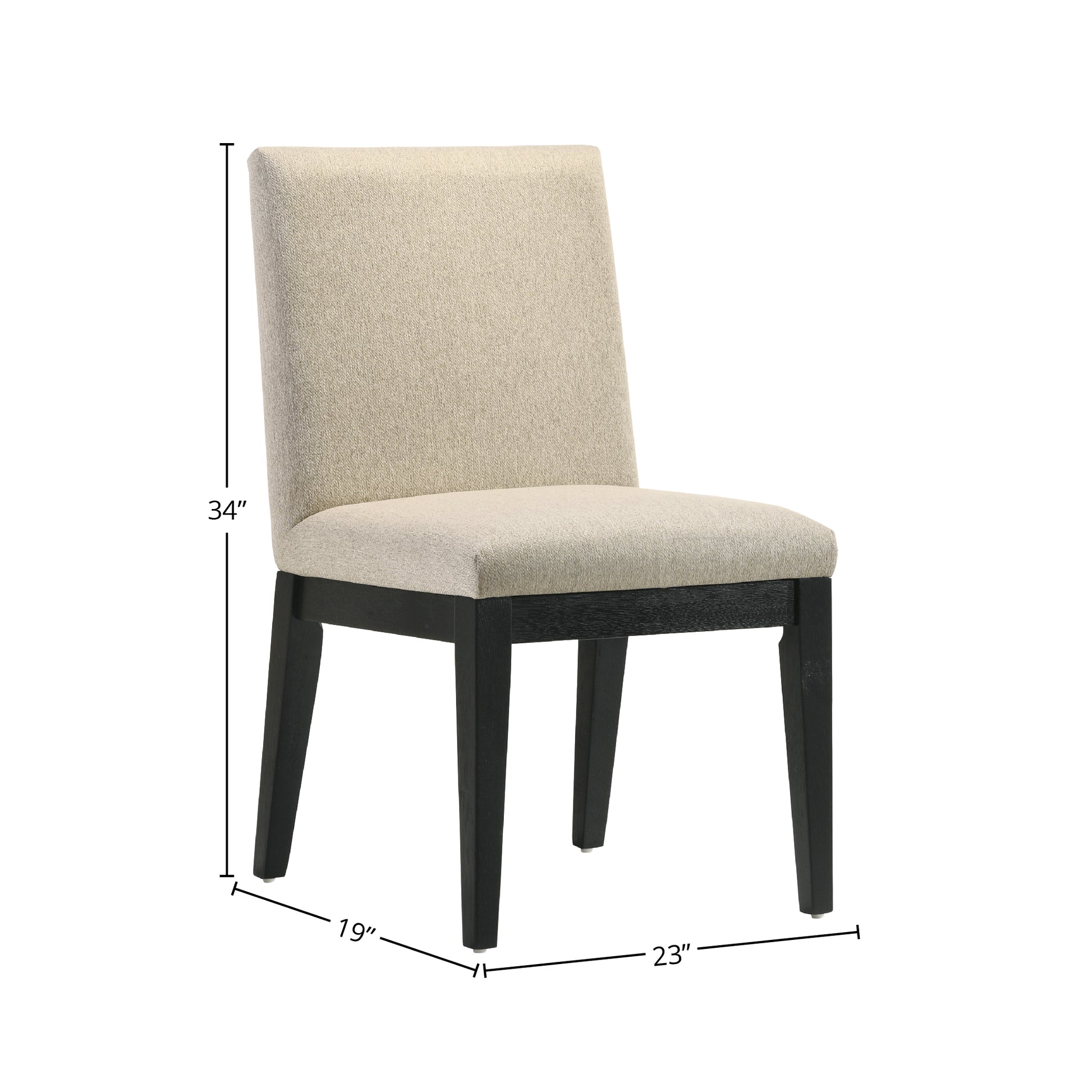 Beige And Black Padded Side Chair Set Of 2 Solid Beige Black Dining Room Modern Side Chair Solid Back Set Of 2 Wood Fabric