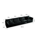 Modular Sectional Sofa For Living Room,U Shaped Couch 5 Seater Convertible Sectional Couch With 1 Ottoman ,Black Chenille Black Chenille 4 Seat