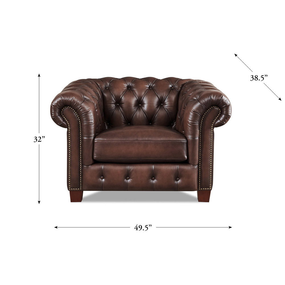 Versailles Leather Chair Caramel Down Filling Genuine Leather