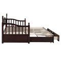 Wooden Twin Size Daybed With Twin Size Trundle, Extendable Daybed With Two Storage Drawers, Espresso Expected Arrival Time:9.12 Twin Espresso Wood