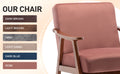 Mid Century Modern Chair, Living Room Chair With Solid Wood Frame, Accent Chair Extra Thick Backrest, Wingback Chair For Bedroom, Reading Room, Living Room, Lounge Chair Indoor Pink Primary Living Space Mid Century Modern Foam Velvet