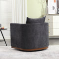 Coolmore Swivel Barrel Chair, Comfy Round Accent Sofa Chair For Living Room, 360 Degree Swivel Barrel Club Chair, Leisure Arm Chair For Nursery, Hotel, Bedroom, Office, Lounge Carbon Black Chenille Carbon Black Primary Living Space Foam Chenille