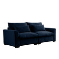 Modern Sofa 2 Seater Corduroy Fabric Sofa With Armrests For Apartment Living Room, Bule Blue Corduroy 2 Seat