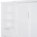 Queen Size Murphy Bed Wall Bed With Closet ,Drawers And Shelves,White Queen White Mdf Lvl