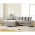 Arrived Oversized Two Piece Couches, L Shaped Sofa, Corduroy, Left Chaise Daybed,With Armrests,Eight Throw Pillows,Corner Sofa,Easy To Assemble, Gray Gray Polyester Wood Primary Living Space Medium Soft Pillow Back Modern Square Arms Wood 3 Seat