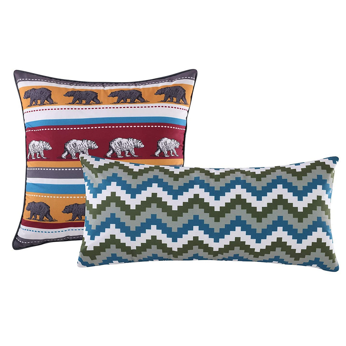 5 Piece Full Size Quilt Set With Nature Inspired Print, Multicolor Multicolor Fabric