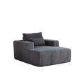 62.5 Inch Corduroy Sponge Sofa Lounge Chair,No Assembly Required,Fluffy Modern Sleeper Chair For Indoor Living Room Bedroom Grey Foam Corduroy 1 Seat