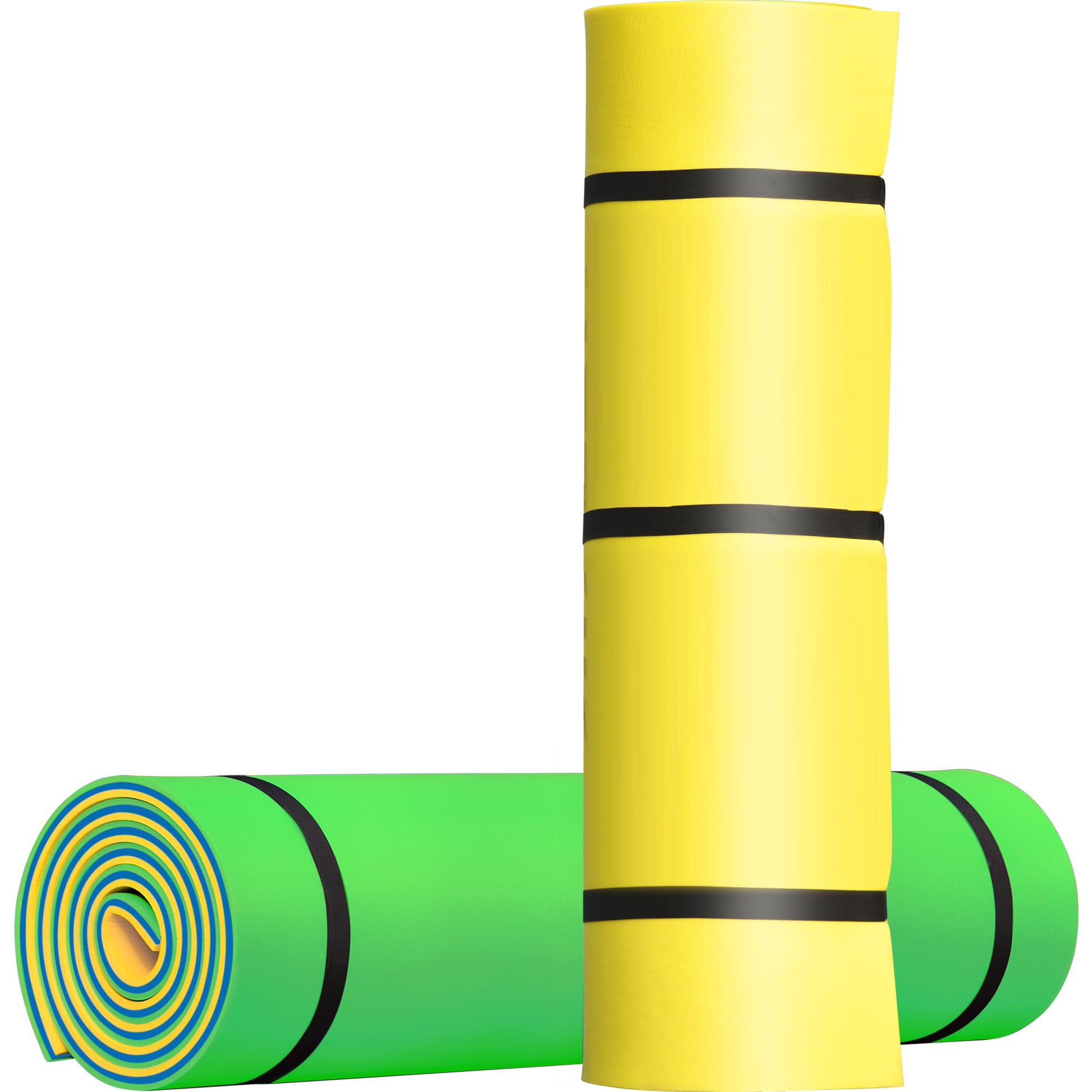 Floating Water Pad Mat, 3 Layer Tear Resistant Xpe Foam Water Floating Mat, Lily Pad For Water Recreation Pool, Lake, Beach, Ocean Yellow Hdpe