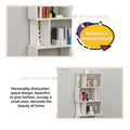 Dfw 4 Tier Storage Shelf S Shaped Bookcase, Multifunctional Wooden Display Decor Furniture, Free Standing Industrial Storage Rack For Living Room Bedroom Office, Modern 4 Shelf Bookcase 1 White 4