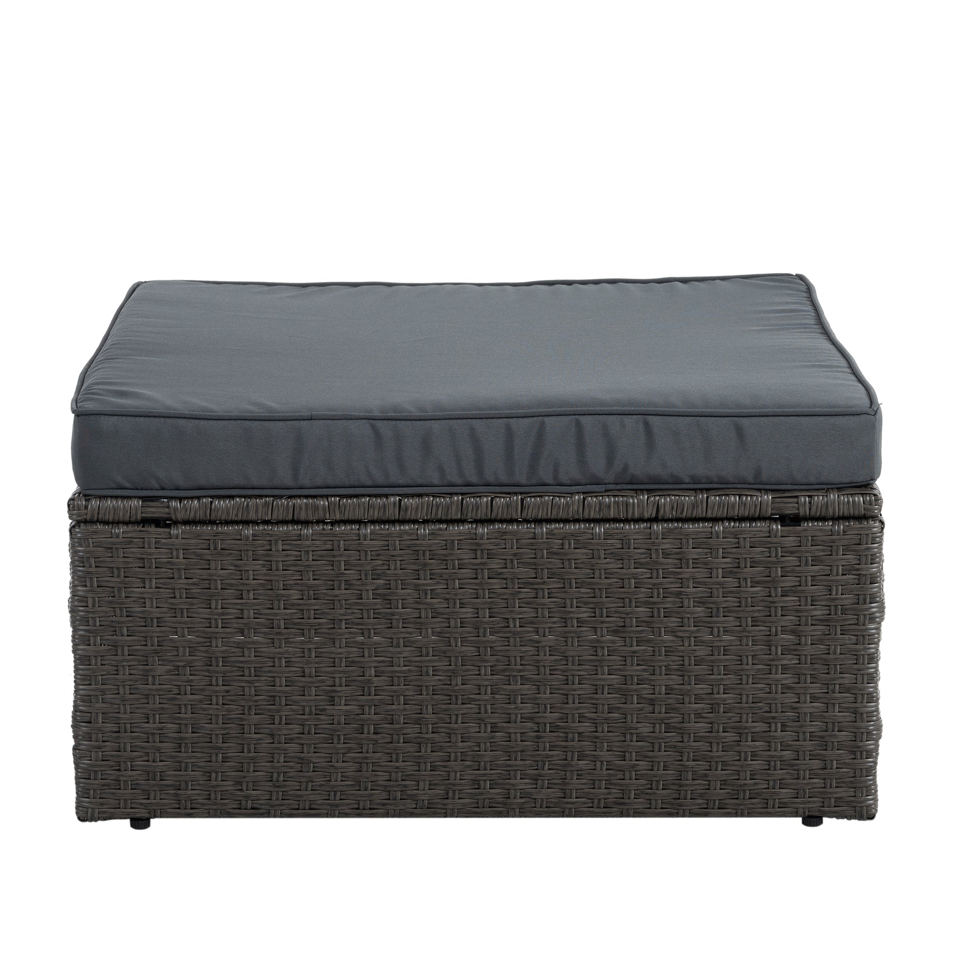 Patio Furniture, Outdoor Furniture, Seasonal Pe Wicker Furniture,7 Pcs Set Wicker Furniture With Lounger Sofa Yes Dark Gray Seats 6 Pe Rattan Iron Waterproof Fabric