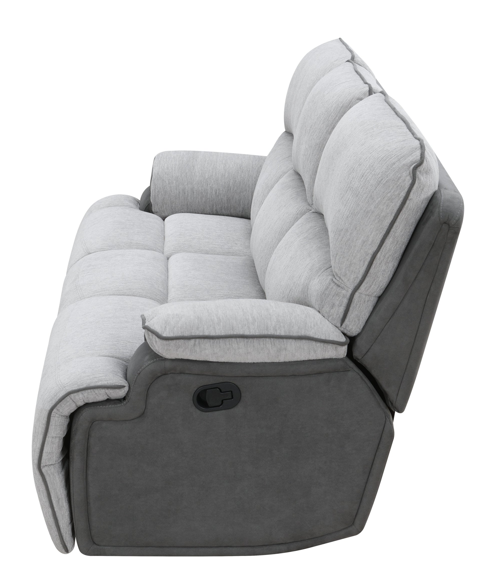 Cyprus 3 Piece Reclining Living Room Set Gray Gray Fabric