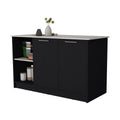 Mercury Kitchen Island With Spacious Countertop, Double Door Cabinets, And 2 Open Storage Shelves Multi Kitchen Rectangular Stationary Kitchen Islands Melamine Particle Board Large 56 In