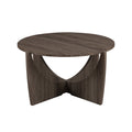 Contemporary Open Arch Base Round Coffee Table Cerused Ash Dark Gray Mdf Mdf