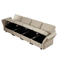 Fabric Modern Modular Sofa Couch With Storage Seats Modular Sectional Sofa 4 Seater Modular Couch For Living Room Beige Beige Polyester 4 Seat