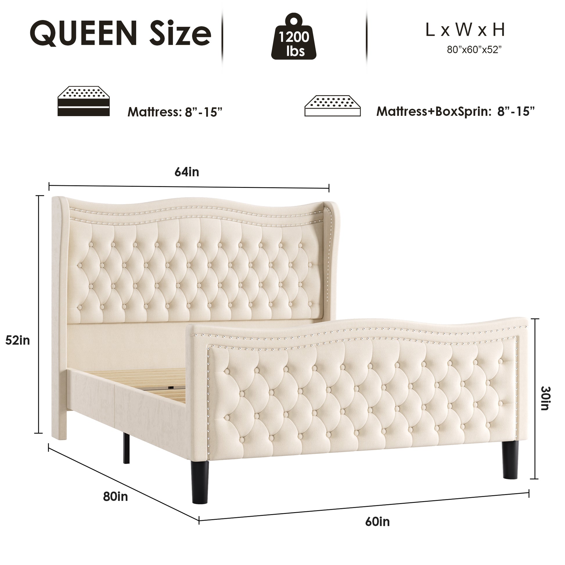 Lift Up Velvet Beige Queen Size Bed Box Spring Not Required Queen Beige Wood Light Brown Bedroom American Design Poplar Slat Beds Foam Velvet Upholstered