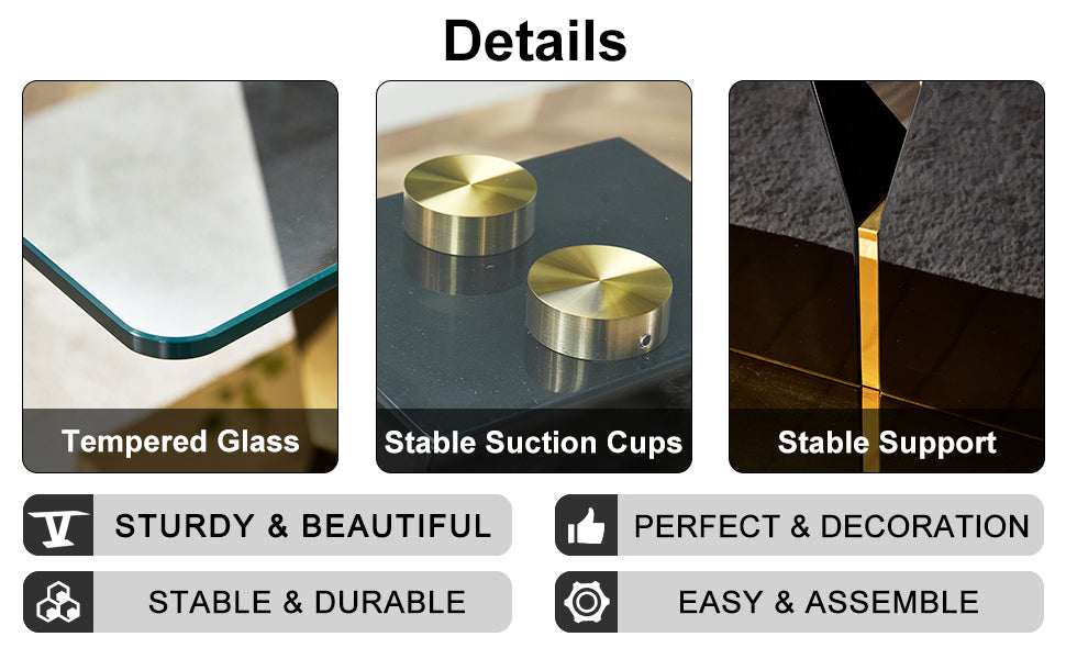 Table And Chair Set. A Rectangular Glass Dining Table With A 0.4 Inch Tempered Glass Tabletop And Mdf Board V Shaped Bracket, Paired With Chairs Consisting Of Pu Seat Cushions And Silver Metal Legs. Black Gray Seats 4 Tempered Glass