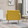 Coolmore Velvet Armchair Single Sofa Modern Tufted Upholstered Side Reading Chairs With Arm And Gold Metal Leg For Living Room Bedroom Mustard Mustard Foam Velvet