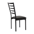Black Finish Side Chairs Set Of 4 Metal Frame Casual Dining Furniture Black Dining Room Casual Side Chair Metal