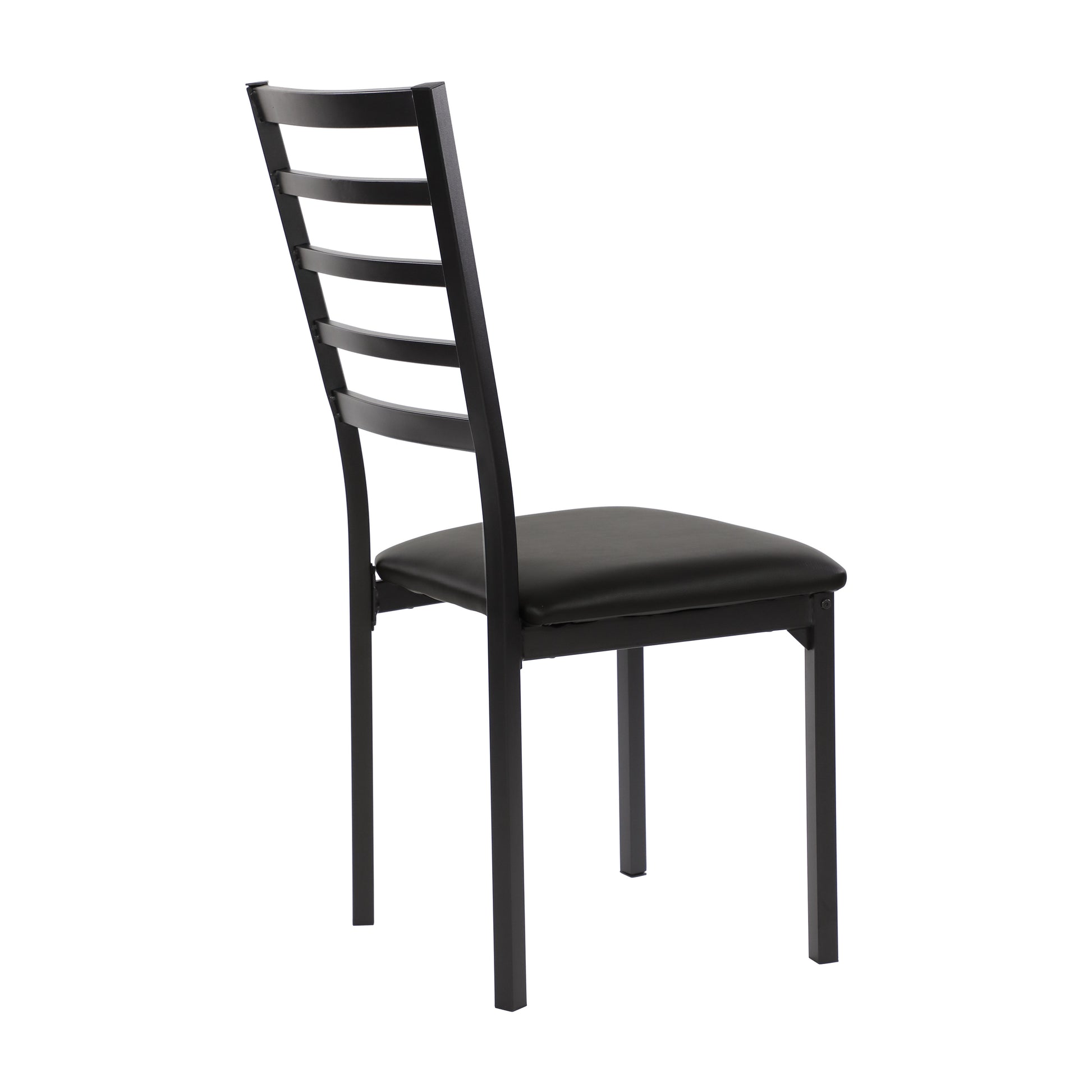 Black Finish Side Chairs Set Of 4 Metal Frame Casual Dining Furniture Black Dining Room Casual Side Chair Metal