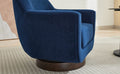 U Shaped Fully Assembled Swivel Chair Velvet Accent Chair Armchair Round Barrel Chair For Living Room Bedroom, Navy Blue Navy Blue Velvet