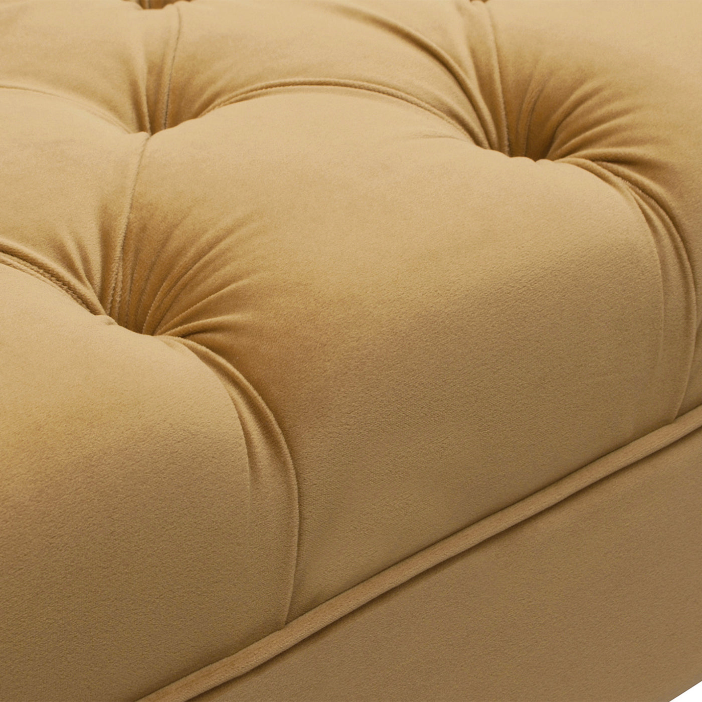 Lewis Bolster Arm Entryway Bench, Gold Velvet Yellow Foam Velvet