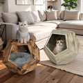 25.98'' Shaped Modern Pet Furniture Cat Kennel Side Table Mdf Multi Purpose Furniture Antique Wood Color Antique Brown Mdf